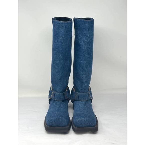 ACNE STUDIOS women's balius denim boots in denim - Picture 2 of 4